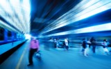 people at train station