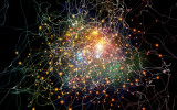 Information Cloud series. Interplay of connected abstract elements on the subject of cloud networking, information, data storage and modern technology