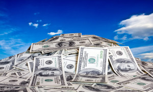 big pile of the money. dollars usa