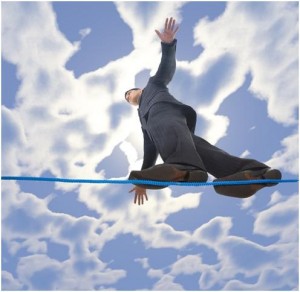 walking a tightrope