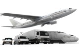 plane, truck, container