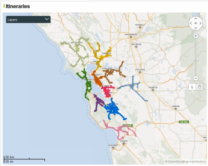 Screenshot van TIBCO Geoanalytics software.