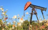 oil rig in field