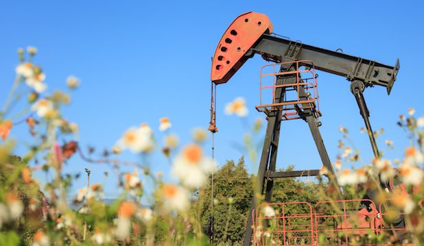 oil rig in field