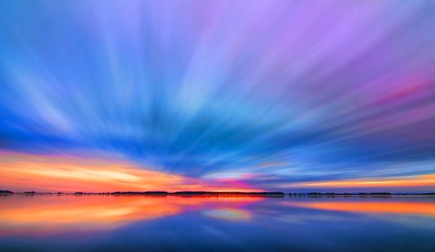 pretty sky over lake