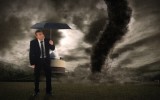 man with umbrella