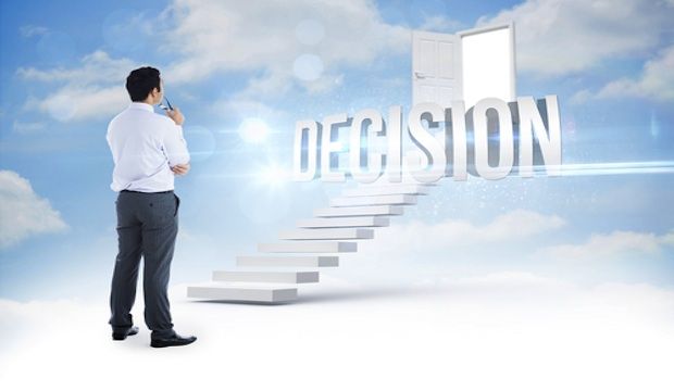 man stairs to decision