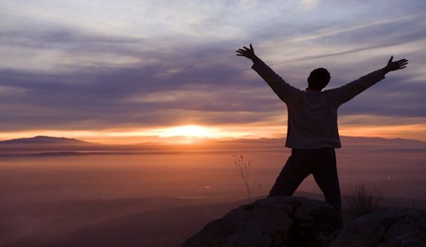 man at sunset