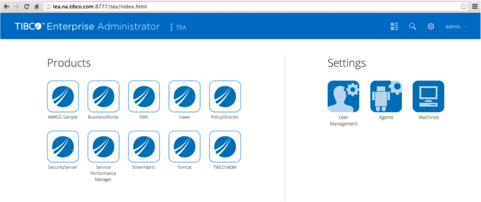 Figure 4: TIBCO Enterprise Administrator Overview Untitled