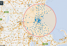 Visualizing the radius around a point on a map