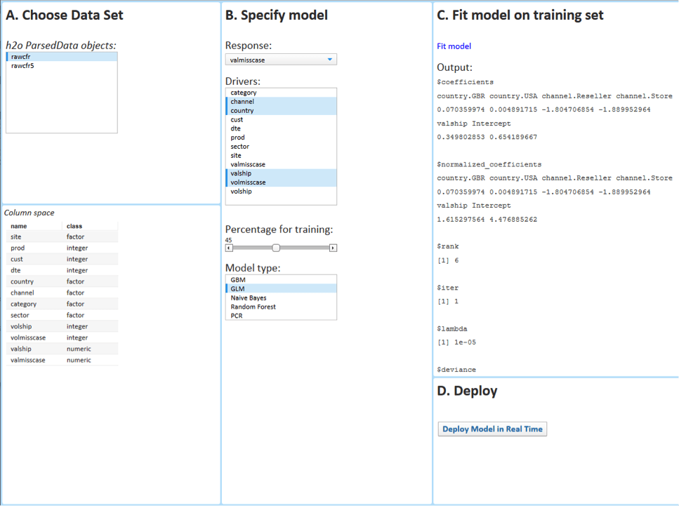 Figure 4. Easy to use interface for a business user to launch calculations on all Hadoop data at once.