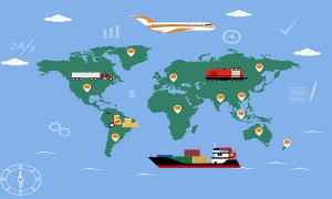 Fast delivery business concept in flat style