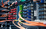 Optic cable connected to a single patch panel.
** Note: Shallow depth of field