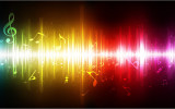 Vector illustration of futuristic abstract glowing music background