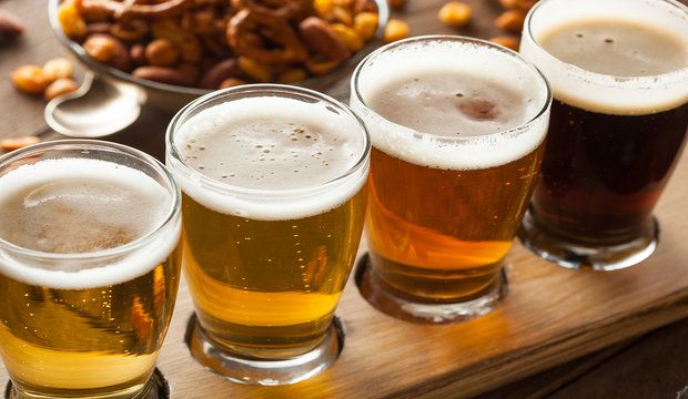 Assorted Beers In A Flight