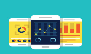 Mobile dashboards with analytics information - vector illustration