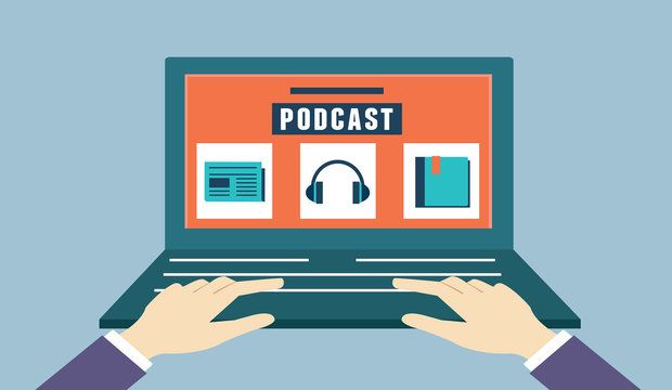 Vector Flat Concept Of Audio Podcast. Subscription As Business M