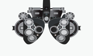 Eye examination isolated on white background equipment of test eye for Ophthalmologist health care Vector illustration.