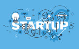 Modern thin line design concept for STARTUP website banner. Vector illustration concept for business startup, new product and service development, startup company, crowdfunding.