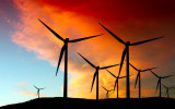 Wind farm silhouette