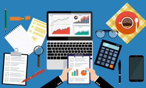 Businessman holding paper sheet in hands, paperwork, consultant, financial audit, financial research report, auditing tax process, data analysis, seo analytics, market stats calculate in vector