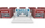 An online store on a laptop computer in competition with physical retailers