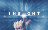 hand clicking on insight button with zoom effect background
