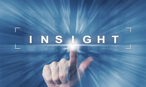 hand clicking on insight button with zoom effect background