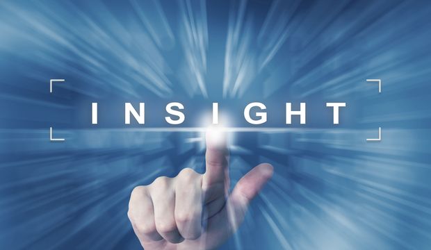 hand clicking on insight button with zoom effect background