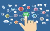 Internet of things. IoT. Smart home. Wireless controller concept