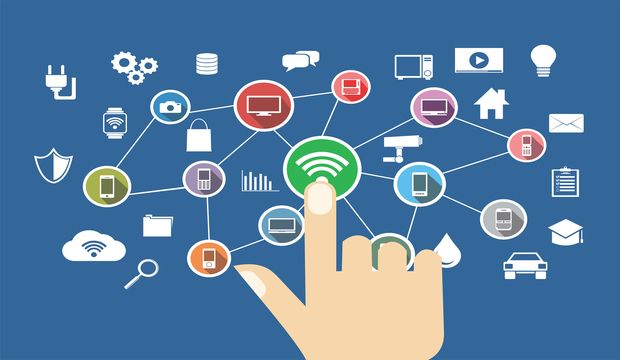 Internet of things. IoT. Smart home. Wireless controller concept