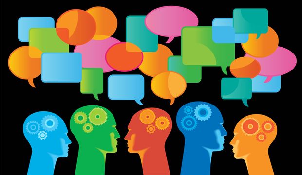 Teamwork-people.Communication in a team.Team discussion.