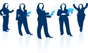 Original Vector Illustration: Young business woman silhouettes AI8 compatible
