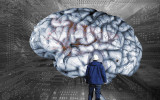 human brain and computer technician