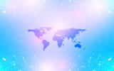 Political World Map with global technology networking concept. Digital data visualization. Scientific cybernetic particle compounds. Big Data background communication. Vector illustration