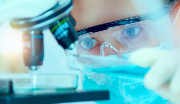 Scientist With Equipment And Science Experiments ,laboratory Gla