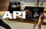 Application programming interface. API. Software development concept