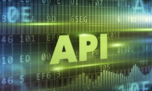 API concept green background with green text