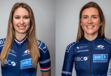 Kendall Ryan and Lauren Stephens of Team TIBCO-SVB Pro Cycling Team