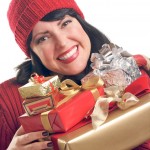 Attractive Woman Holds Gifts