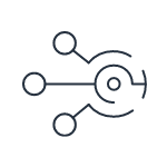 Three circles connected by lines icon