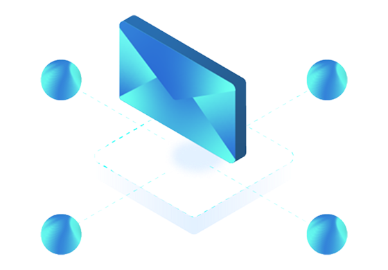 Envelope illustration on a gradient