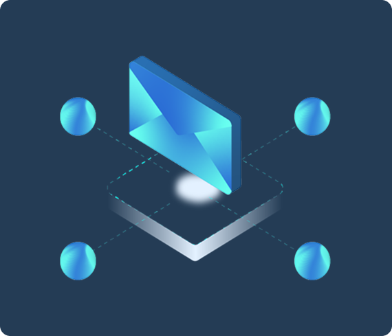 Envelope illustration on a gradient