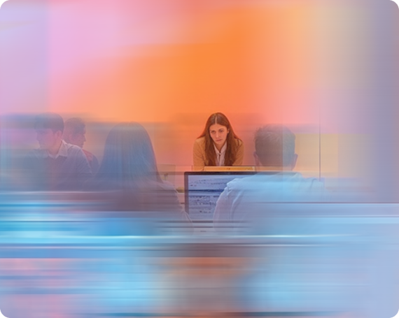 Multiple people attending a session