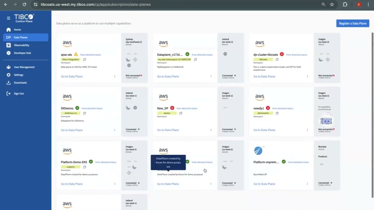 TIBCO Platform: Control Plane Demo