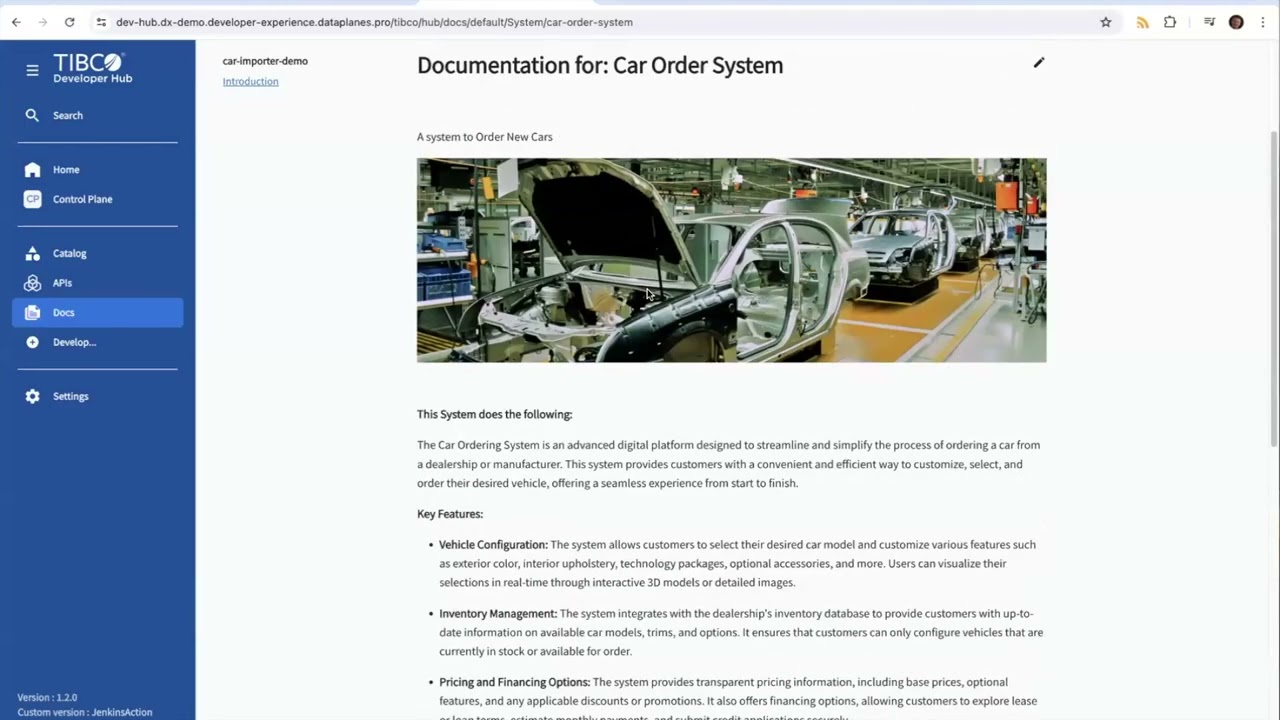 TIBCO Platform: Developer Hub demo